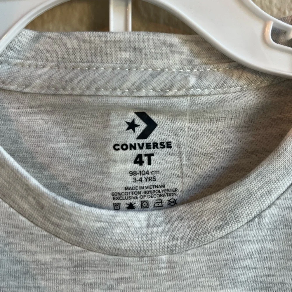 Converse Light Gray Kids Tee with Green Shorts
